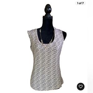 New York & Company Shades of Brown Polka Dot Tank Sleeveless Shirt Size Small